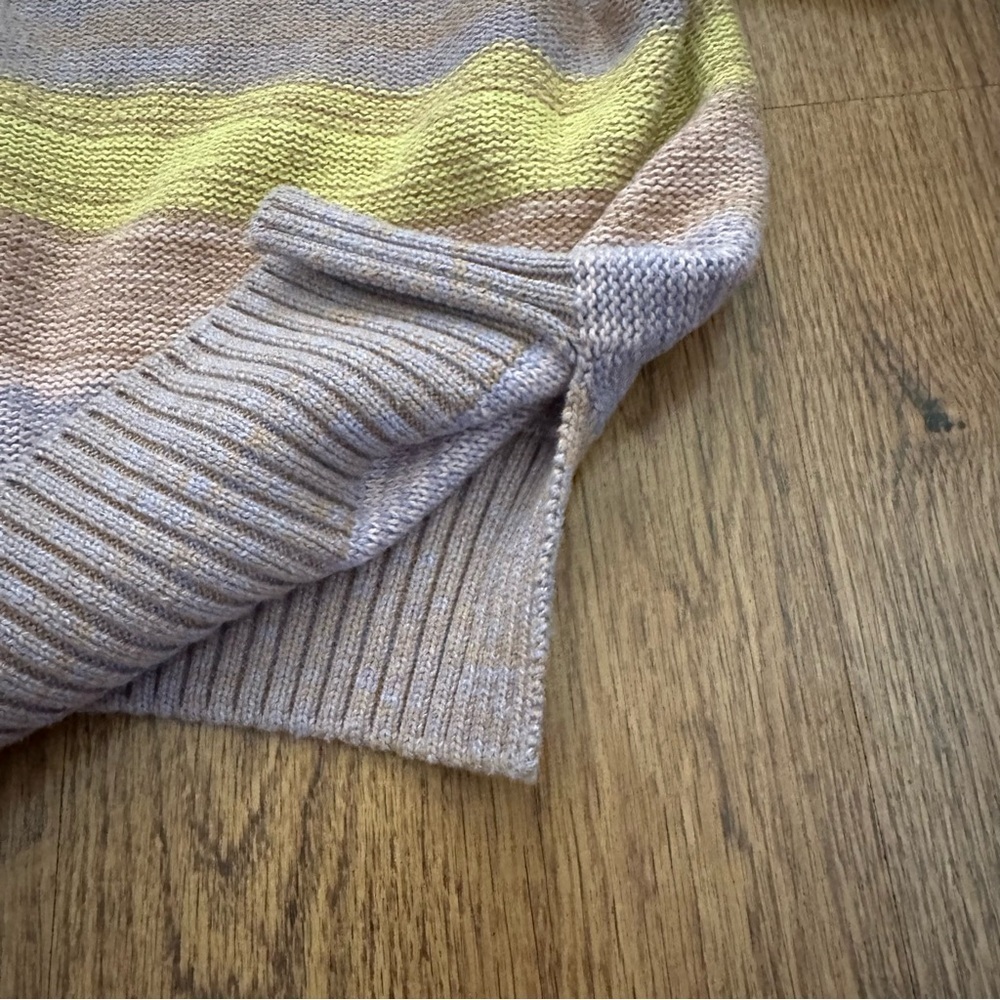 Raquel Allegra Multicolor Striped Sweater short sleeve top medium cotton blend - Picture 3 of 9